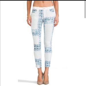 Joe Jeans Skinny Ankle Tux Blocked Scarf Print 29
